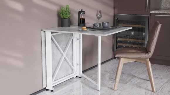 Стіл-книга трансформер Оріон 2 Ferrum-decor 750x1520x730 Білий метал ДСП Бетон 16 мм (FRD-104596) Стіл-книга трансформер Оріон 2 Ferrum-decor 750x1520x730 Білий метал ДСП Бетон 16 мм (FRD-104596)