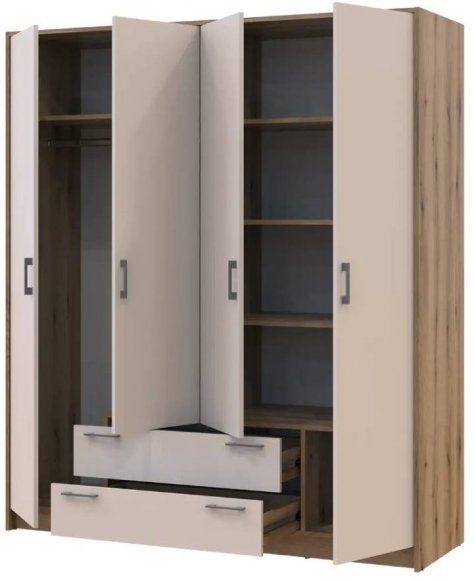 Шафа для одягу Doros Ронді Дуб Артизан/Кашемір 4ДСП 160х52х195 DRS-011662 (80737825) Шафа для одягу Doros Ронді Дуб Артизан/Кашемір 4ДСП 160х52х195 DRS-011662 (80737825)