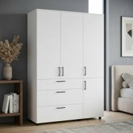 Шафа для одягу Doros Торн Білий 3 ДСП/3Ш (штанга) 135х51.6х200 (DRS-012057) Шафа для одягу Doros Торн Білий 3 ДСП/3Ш (штанга) 135х51.6х200 (DRS-012057)