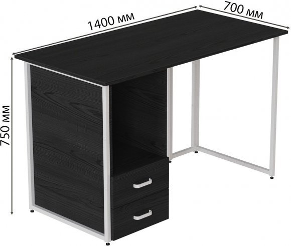 Комп'ютерний стіл Ferrum-decor Отто 75x140x70 білий ДСП Сосна Кембра 32мм (FRD-101060)