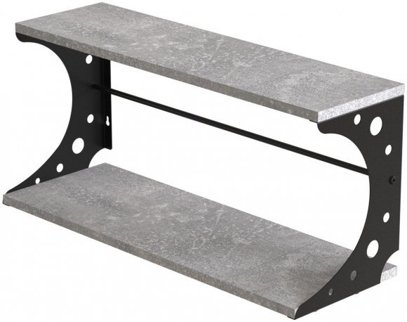 Настінна полиця Ferrum-decor Букін 330x500x240 метал Чорний ДСП Бетон16 мм (FRD-102848)