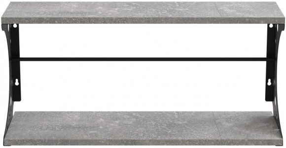 Настінна полиця Ferrum-decor Букін 330x500x240 метал Чорний ДСП Бетон16 мм (FRD-102848)