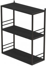 Книжкова полиця універсальна Ferrum-decor Стим 2 74x63x26 чорний ДСП Сосна Кембра 16мм (FRD-104108)
