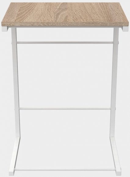 Столик приставний Террі Ferrum-decor 650x440x330 Білий метал ДСП Дуб Сонома 16 мм (FRD-104658)