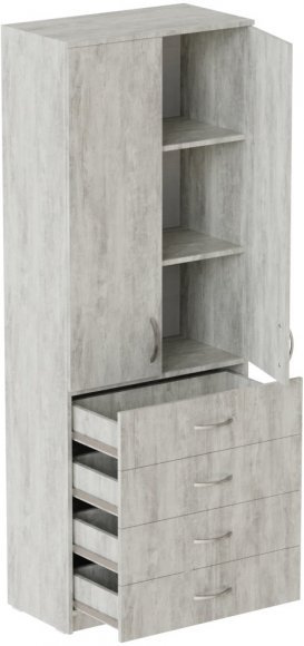 Шафа Анжело Ferrum-decor на 3 полиць з 2 дверима та 4 ящики 1900x700x380 ДСП Бетон 16 мм (FRD-105030) Шафа Анжело Ferrum-decor на 3 полиць з 2 дверима та 4 ящики 1900x700x380 ДСП Бетон 16 мм (FRD-105030)
