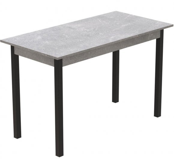 Стіл кухонний Ferrum-decor Маріо 75x120x70 Чорний ДСП Бетон 16мм (FRD-105587)