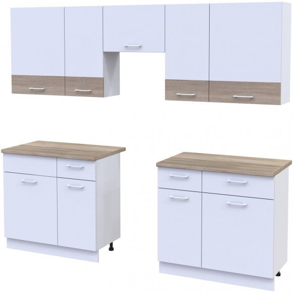 Кухня модульна Лея Doros 260х60х250 см Білий/Дуб сонома (DRS-011380) Кухня модульна Лея Doros 260х60х250 см Білий/Дуб сонома (DRS-011380)