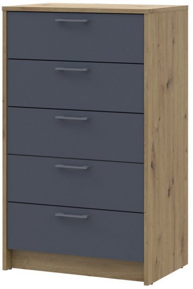 Комод Doros Ронді Дуб Артизан/Графіт 5 ящиків 60х40х100 DRS-011783 (41516188)