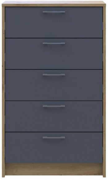 Комод Doros Ронді Дуб Артизан/Графіт 5 ящиків 60х40х100 DRS-011783 (41516188)