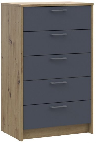 Комод Doros Ронді Дуб Артизан/Графіт 5 ящиків 60х40х100 DRS-011783 (41516188)