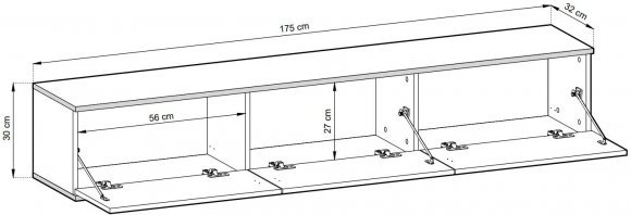 Тумба під телевізор навісна Perfect Home Оро / Oro 3-дверна RTV175 MDF Білий (PFH-091364) Тумба під телевізор навісна Perfect Home Оро / Oro 3-дверна RTV175 MDF Білий (PFH-091364)