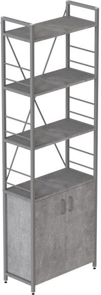 Етажерка 4/60 Ferrum-decor Серії Конект із тумбою 179x60x28 Сірий ДСП Бетон (FRD-102483)