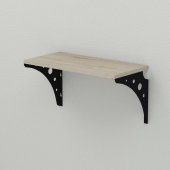 Полиця настінна Ferrum-decor Ханді 2 240x700x240 метал Чорний ДСП Сонома 16 мм (FRD-102599)