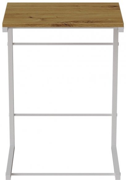 Столик приставний Террі Ferrum-decor 650x440x330 Білий метал ДСП Дуб Артизан 16 мм (FRD-104660)