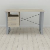 Письмовий стіл із ящиками Ferrum-decor Оскар 750x1400x600 метал Сірий ДСП Дуб Сонома 16 мм (FRD-103251) Письмовий стіл із ящиками Ferrum-decor Оскар 750x1400x600 метал Сірий ДСП Дуб Сонома 16 мм (FRD-103251)