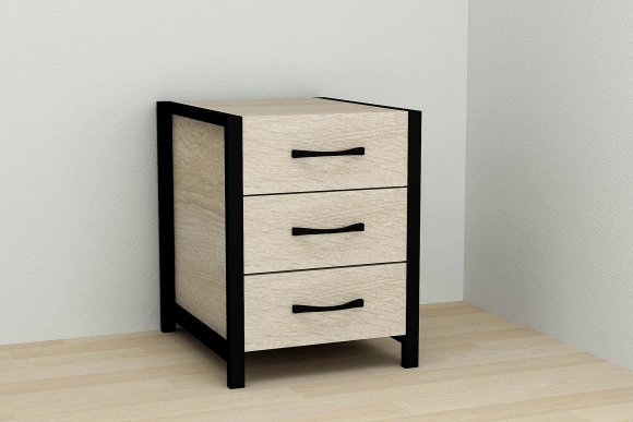 Тумба універсальна Ferrum-decor Вів'єн 3 50x41x40 чорний ДСП Дуб Сонома 16мм (FRD-104188) Тумба універсальна Ferrum-decor Вів'єн 3 50x41x40 чорний ДСП Дуб Сонома 16мм (FRD-104188)