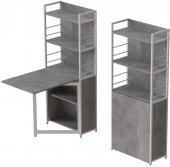 Стіл книжка з етажеркою Практик 2 Ferrum-decor 1555x640x990 Білий метал ДСП Бетон 16 мм (FRD-104638)