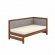 Односпальне дерев'яне ліжко Mebigrand Ліза М6 (права спинка) Горіх лісовий/Аляска 93 (Сірий) 80x200 см MBG-25751
