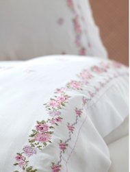 Постільна білизна сатин з вишивкою Ilgin євро svt-2000022294959