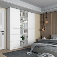 Шафа для одягу з висувними ящиками Doros Морган 180х38,5х210 см Білий (DRS-011220) Шафа для одягу з висувними ящиками Doros Морган 180х38,5х210 см Білий (DRS-011220)
