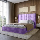 Двоспальне ліжко LION Ніно 160x200 см SILK 401 Лавандовий (LION-045046)