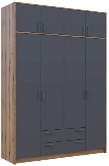 Шафа для одягу Doros Ронді з антресоллю Дуб Артизан/Графіт 4ДСП 160х52х236 DRS-011665 (80737828) Шафа для одягу Doros Ронді з антресоллю Дуб Артизан/Графіт 4ДСП 160х52х236 DRS-011665 (80737828)