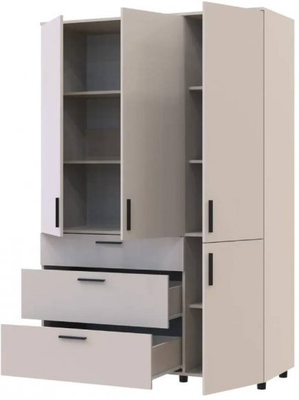 Шафа для одягу Doros Торн Кашемір 3 ДСП/3Ш (полиці) 135х51.6х200 (DRS-012060)
