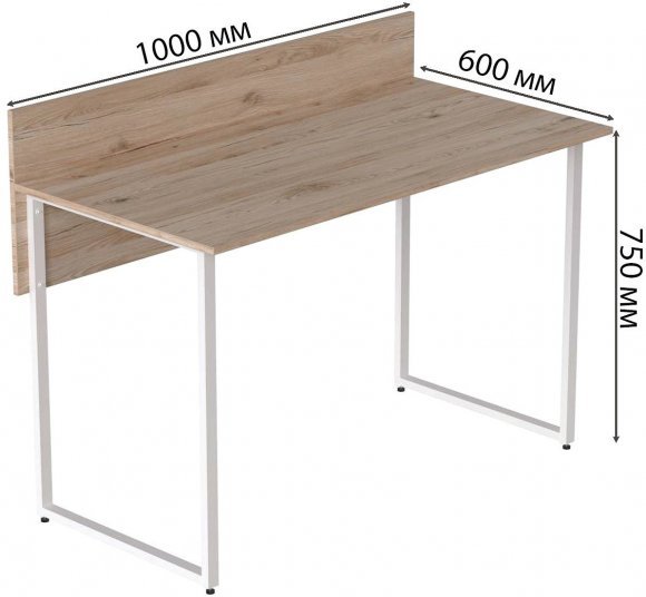 Комп'ютерний стіл Ferrum-decor Скай 75x100x60 білий ДСП Дуб Сан-Марино 16мм (FRD-101064)