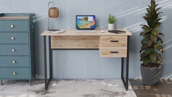 Комп'ютерний стіл Ferrum-decor Дакота 75x140x70 чорний ДСП Дуб Сан-Марино 16мм (FRD-101957)