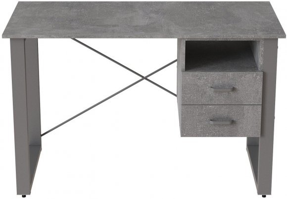 Письмовий стіл із ящиками Ferrum-decor Оскар 750x1400x600 метал Сірий ДСП Бетон 16 мм (FRD-103254)