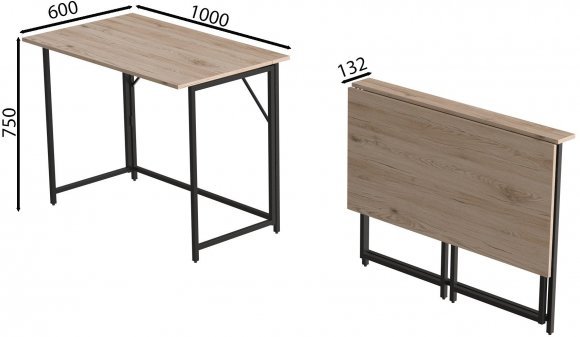 Стіл розкладний Моріс Ferrum-decor 750x1000x600 Чорний метал ДСП Дуб Сан-Марино 16 мм (FRD-104670) Стіл розкладний Моріс Ferrum-decor 750x1000x600 Чорний метал ДСП Дуб Сан-Марино 16 мм (FRD-104670)