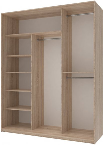 Шафа-купе трьохдверна Doros Сіті Лайт 180х60х225 см Дуб сонома (DRS-011095) Шафа-купе трьохдверна Doros Сіті Лайт 180х60х225 см Дуб сонома (DRS-011095)