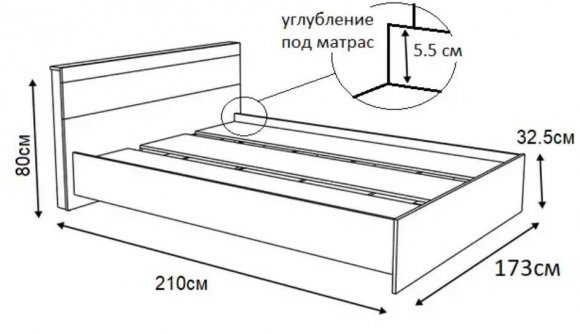 Ліжко двоспальне Еверест Соната-1600 160х200 см дуб сонома/білий (DTM-2095)