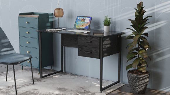 Комп'ютерний стіл Ferrum-decor Дакота 75x140x70 чорний ДСП Сосна Кембра 16мм (FRD-101958)