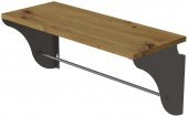 Настінна полиця Ferrum-decor Комфі 260x500x240 метал Сірий ДСП Дуб Артизан 16 мм (FRD-102735)