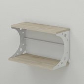 Настінна полиця Ferrum-decor Букін 330x500x240 метал Білий ДСП Сонома 16 мм (FRD-102852)