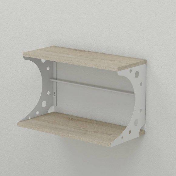 Настінна полиця Ferrum-decor Букін 330x500x240 метал Білий ДСП Сонома 16 мм (FRD-102852) Настінна полиця Ferrum-decor Букін 330x500x240 метал Білий ДСП Сонома 16 мм (FRD-102852)