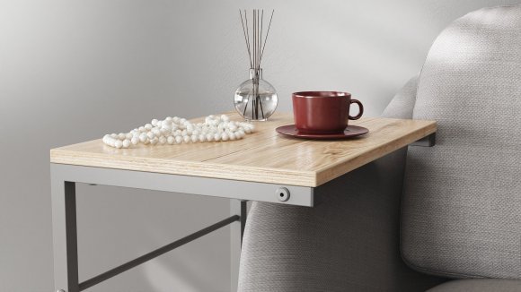 Столик приставний Террі Ferrum-decor 650x440x330 Сірий метал ДСП Дуб Сан-Марино 16 мм (FRD-104663)