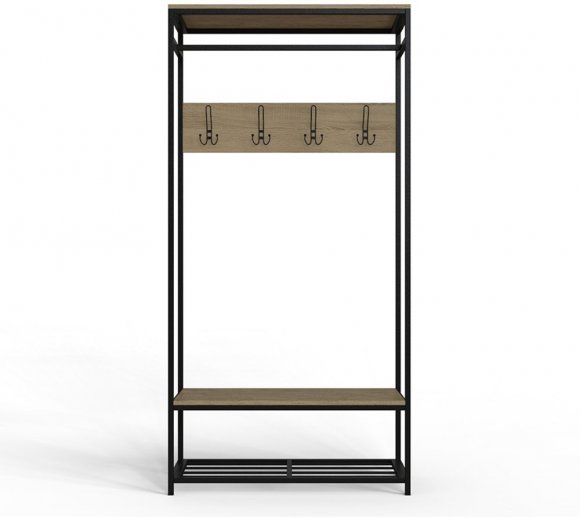 Вішалка модульна підлогова Ferrum-decor Треліс 15 180x90x38 чорний ДСП Дуб Сонома 16мм (FRD-104364) Вішалка модульна підлогова Ferrum-decor Треліс 15 180x90x38 чорний ДСП Дуб Сонома 16мм (FRD-104364)
