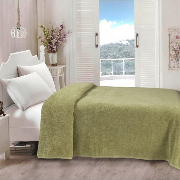 Простирадло махрове Green olive 190х220 см svt-2000022280839