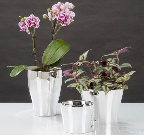 Кашпо для квітів Mirror Silver кераміка 11 дзеркальний 58688 Кашпо для квітів Mirror Silver кераміка 11 дзеркальний 58688