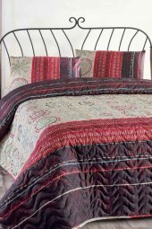 Покривало простьобане з наволочкою Aries murdum фіолетовий 160х220 см Покривало простьобане з наволочкою Aries murdum фіолетовий 160х220 см