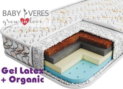 Матрац Baby Veres Gel latex+ Organic 140х190х22 см 52.2222.08