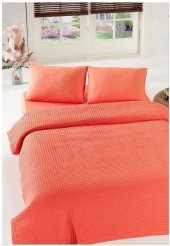 Покривало піку Burumcuk вафельне 200х235 см coral Покривало піку Burumcuk вафельне 200х235 см coral