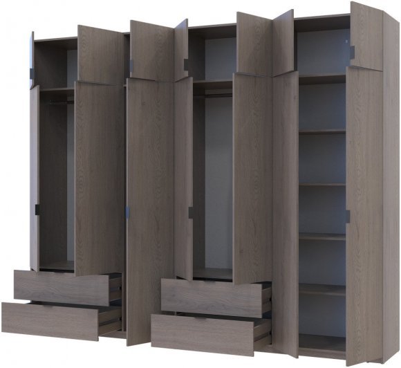 Комплект шаф для одягу Doros Лукас (2 шт.) 295х50х240 см Канноло (DRS-011854) Комплект шаф для одягу Doros Лукас (2 шт.) 295х50х240 см Канноло (DRS-011854)