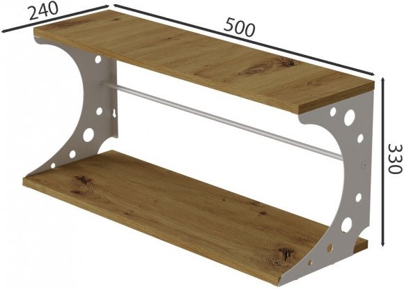 Настінна полиця Ferrum-decor Букін 330x500x240 метал Білий ДСП Дуб Артизан 16 мм (FRD-102854) Настінна полиця Ferrum-decor Букін 330x500x240 метал Білий ДСП Дуб Артизан 16 мм (FRD-102854)