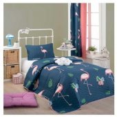 Покривало стьобане з наволочкою BigFilamin laci темно-синій 160х220 см svt-2000022250764