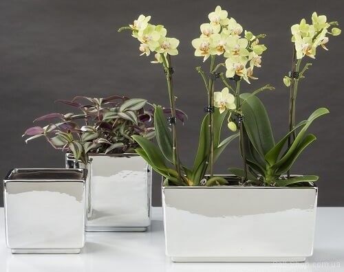 Кашпо для квітів Mirror Silver кераміка 11 дзеркальний куб 58686 Кашпо для квітів Mirror Silver кераміка 11 дзеркальний куб 58686