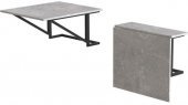 Стіл розкладний Олександр 7 Ferrum-decor 750x600x700 Чорний метал ДСП Бетон 16 мм (FRD-104898)
