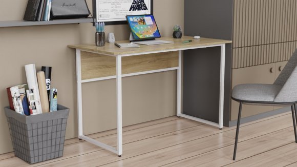 Письмовий стіл Ferrum-decor Коді 75x120x60 білий ДСП Дуб Сонома 16мм (FRD-101192)